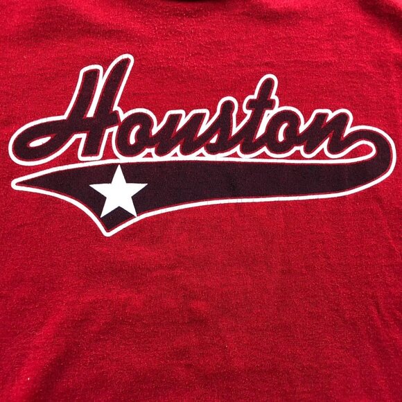 Vintage Mens Houston T-Shirt Size XL Red Short Sleeve Casual Graphic Tee - Picture 5 of 10